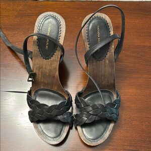 Banana Republic Black Sandals with Braided Straps